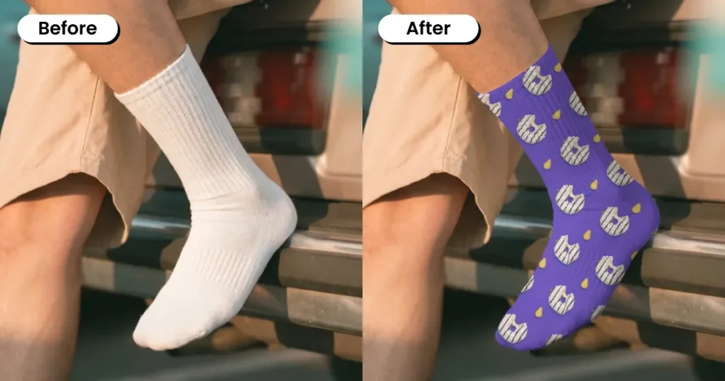 Crew Socks Mockup of a Person Posing on a Car