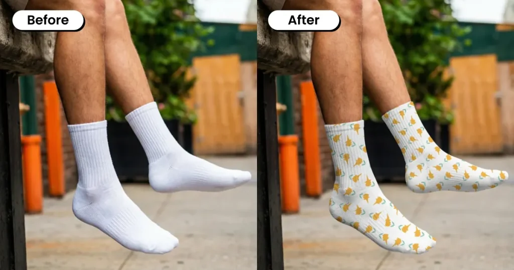 Crew Socks Mockup of a Person Sitting Outdoors