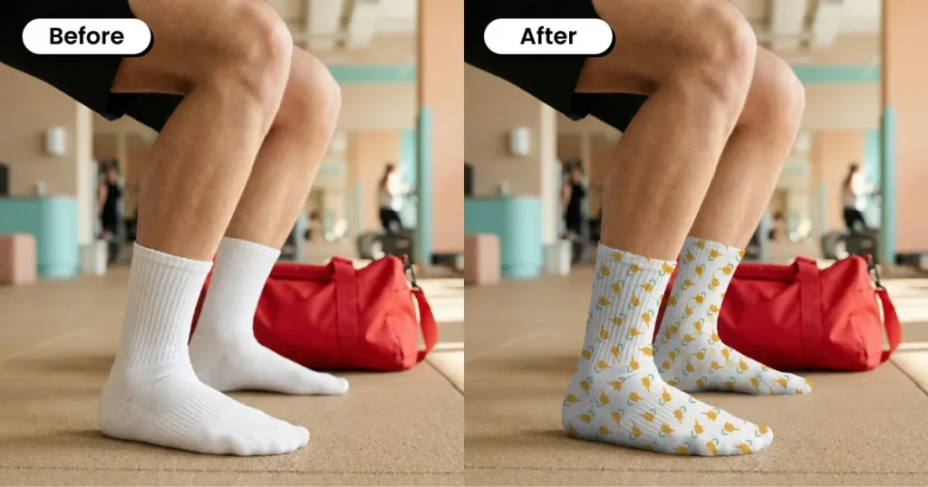 Crew Socks Mockup of a Person Working Out