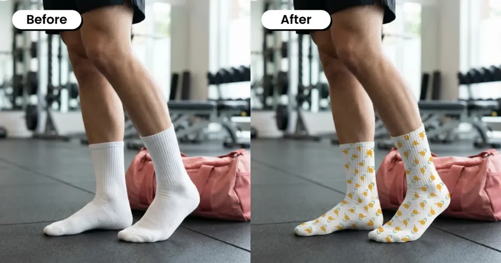 White Socks Mockup of a Man in a Gym