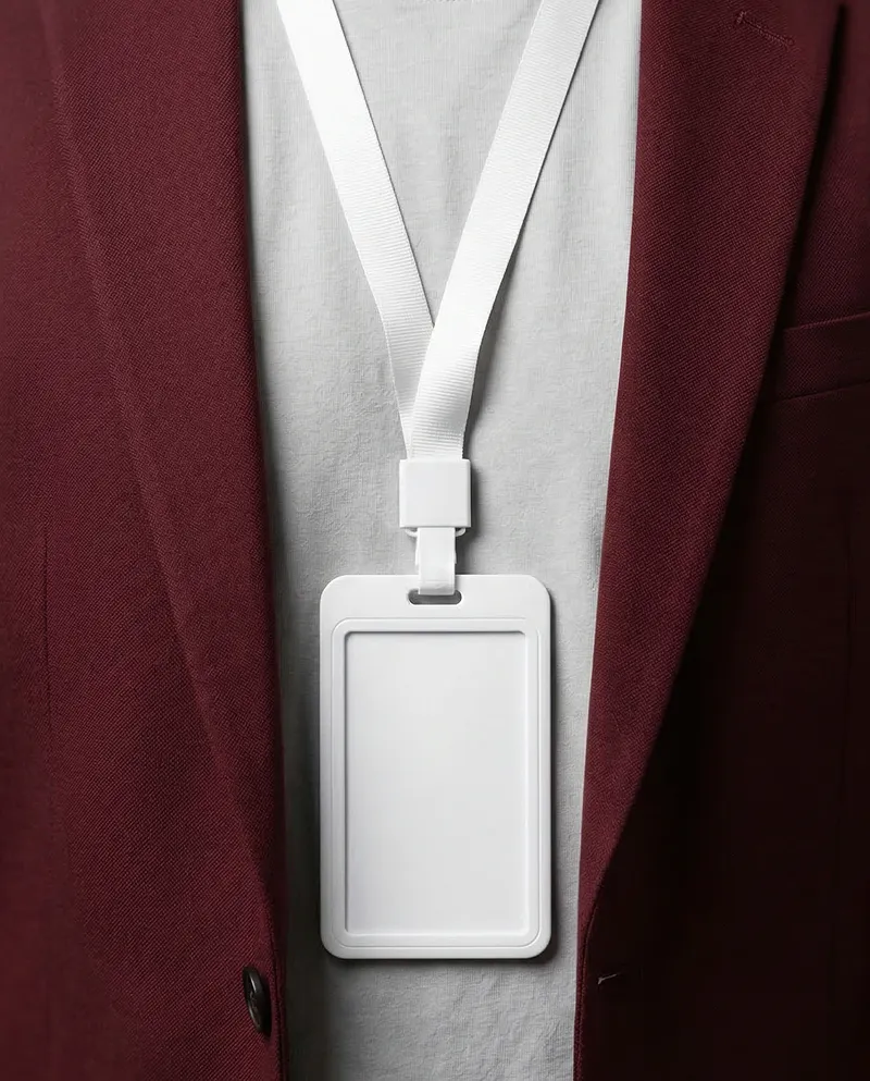 ID Card Mockup Worn with Business Attire