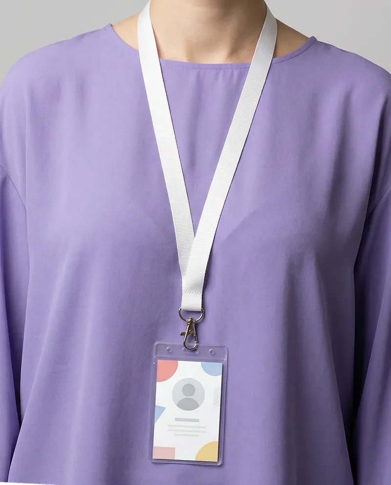 Lanyard Mockup with Hanging ID Badge Holder