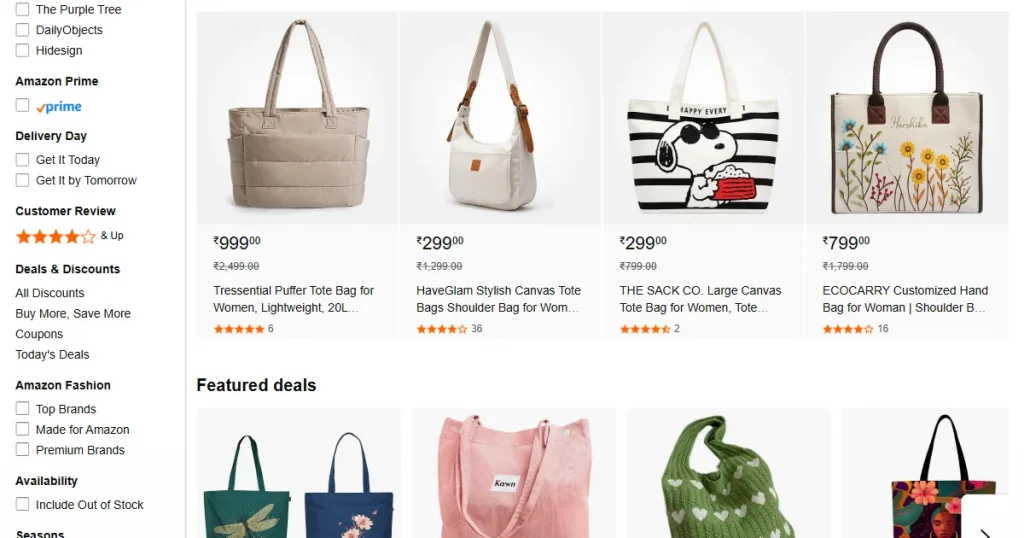 Amazon tote bag print on demand store