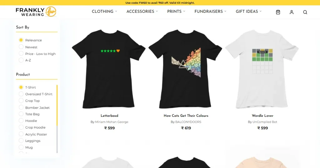 Frankly Wearing Print on demand store