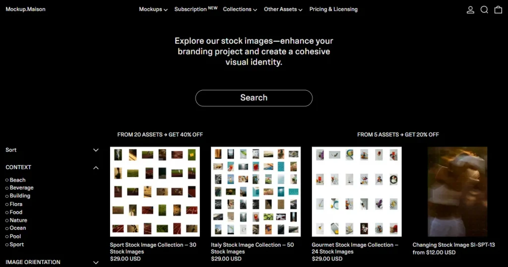 Mockup Maison stock image page