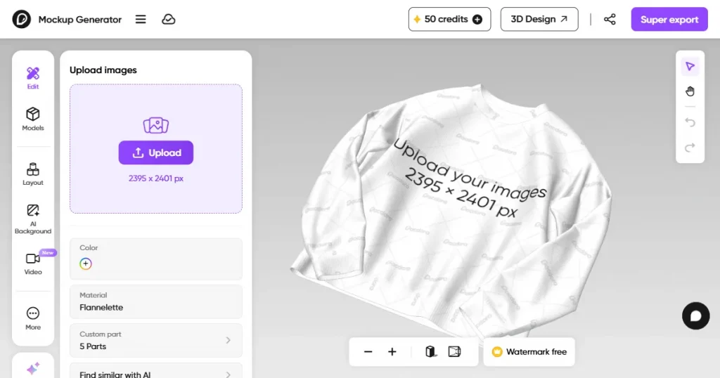 Pacdora mockup editor