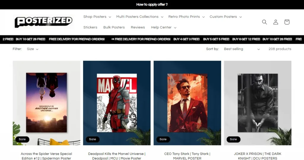 Posterized Print on demand store