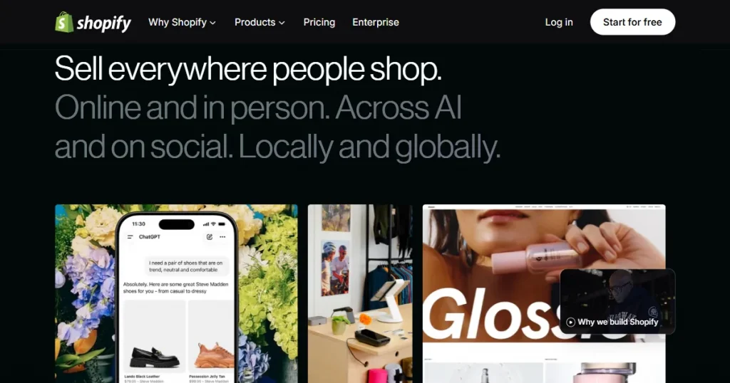 Shopify homepage