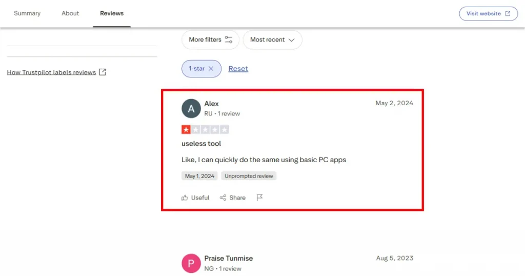 Smartmockups review about the basic tool in Trustpilot