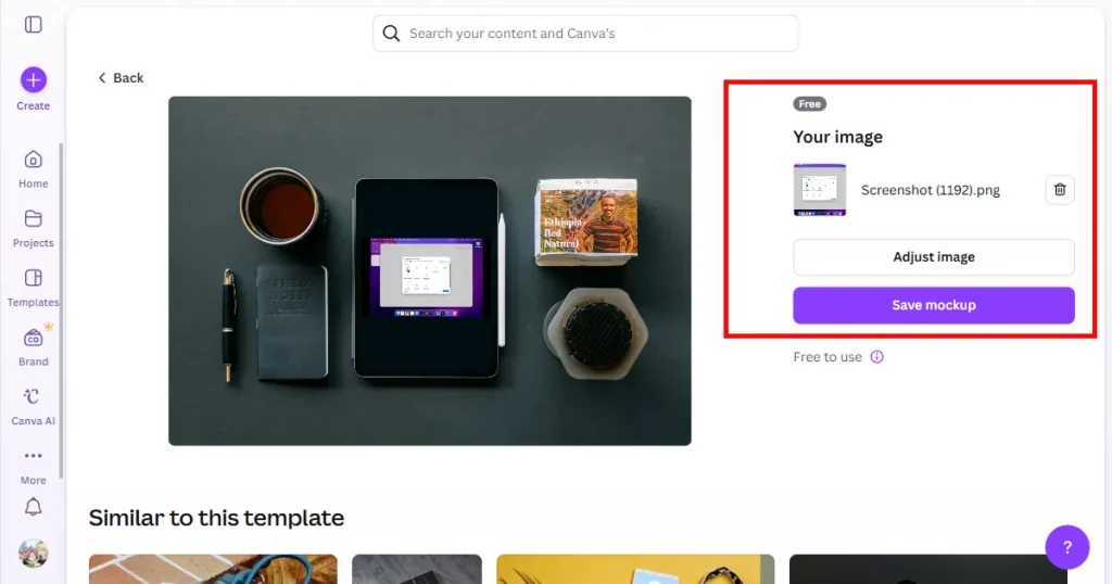 Adding a design in Canva