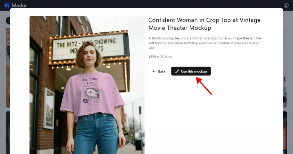 Selecting a mockup template