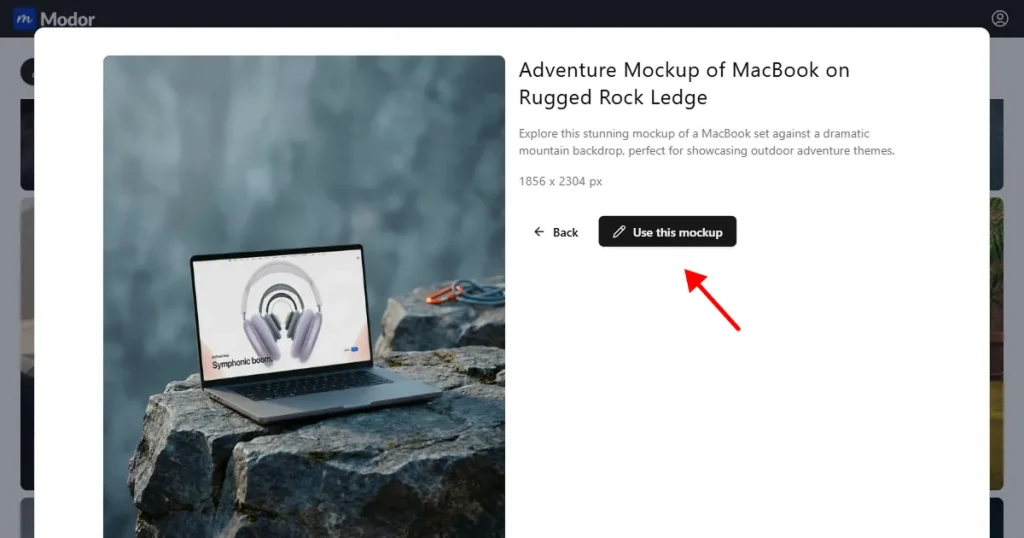 Click on Use this mockup