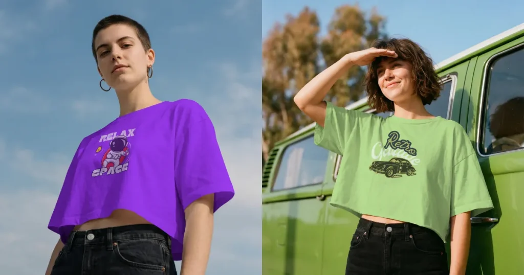 Crop top mockup templates