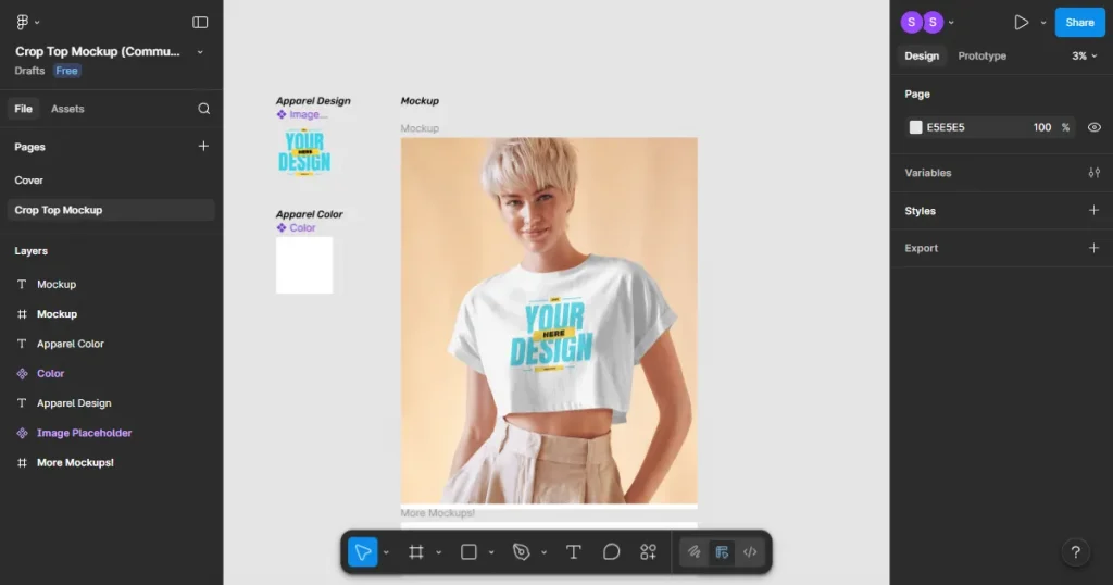 Figma crop top mockup templates