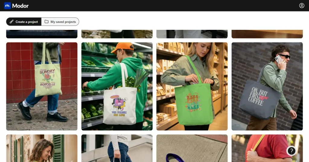 Modor tote bag mockup template page