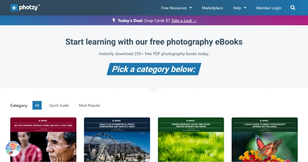 Photzy photography guides page
