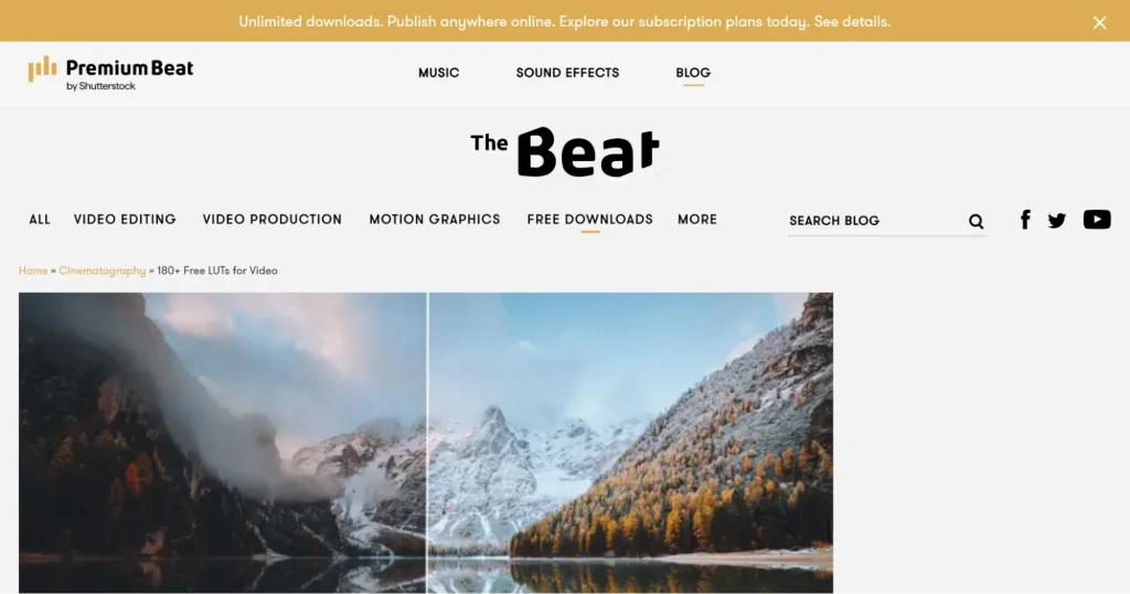 Premium Beat Free Video LUTs