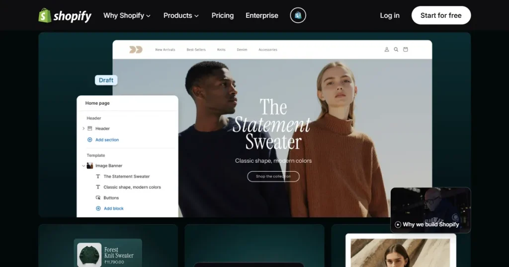 Shopify homepage