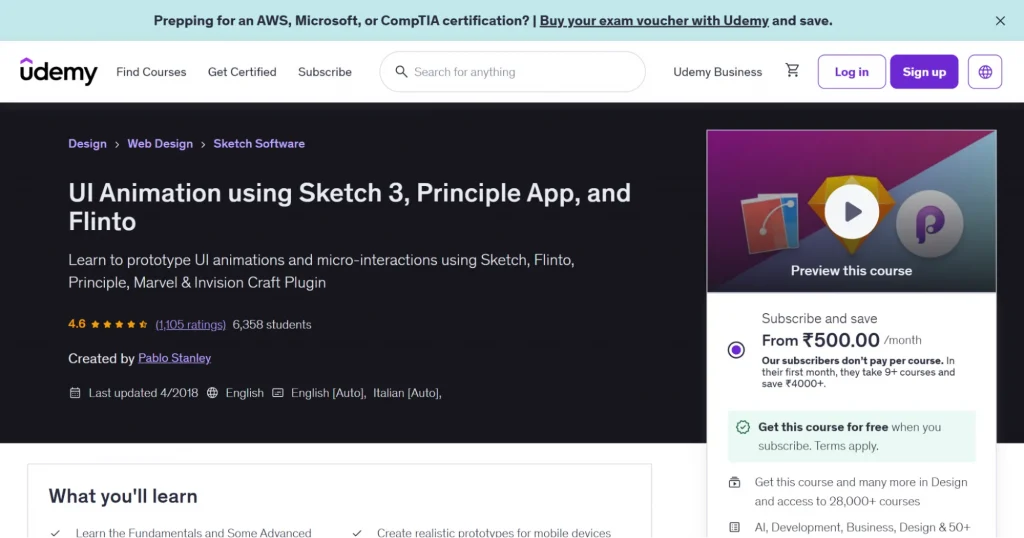 Udemy online course